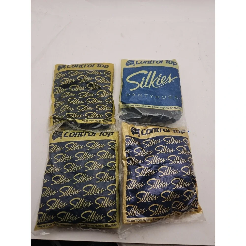 Vintage Silkies Control Top Pantyhose 070107 Small - Navy Blue 4 Packs